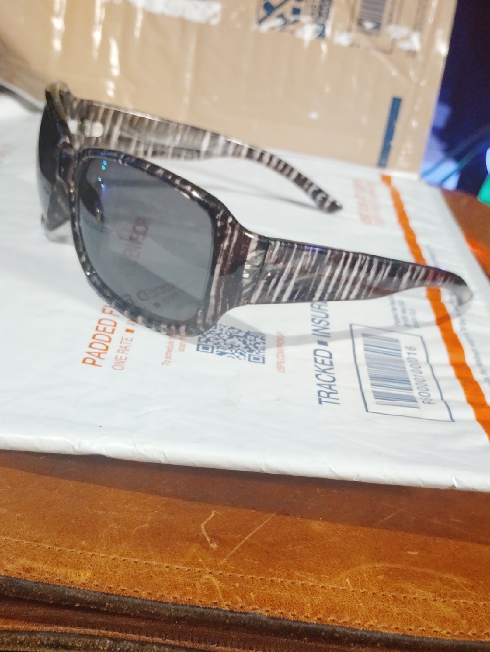 Striped Black & White Sunglasses